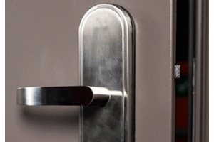 Steel door handle and lock