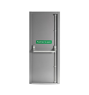 Single Silver Steel Fire Exit Door